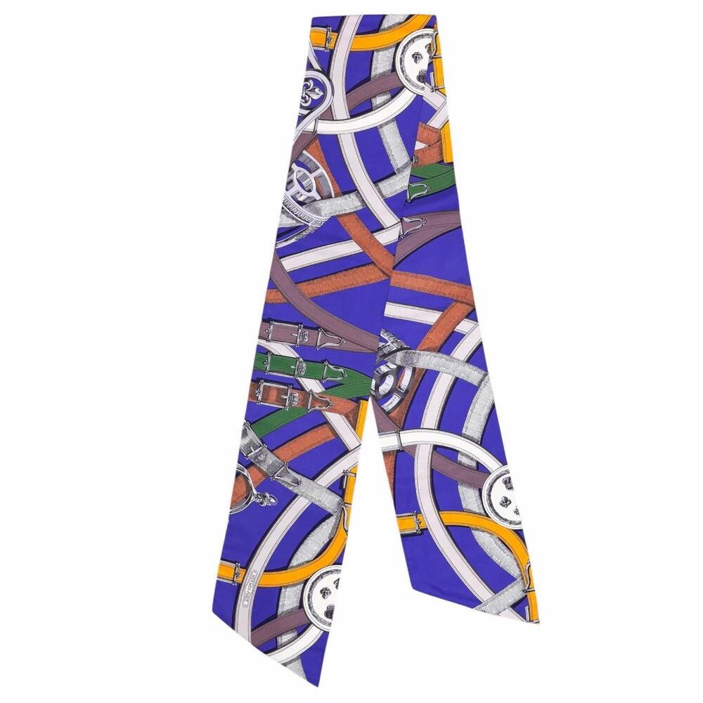 HERMES Authentic Black Silk Scarf